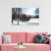 Winter Barn Wrapped Canvas Afdruk (Insitu (Woonkamer))