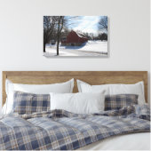 Winter Barn Wrapped Canvas Afdruk (Insitu (Slaapkamer))