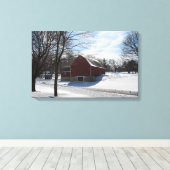 Winter Barn Wrapped Canvas Afdruk (Insitu (Houten vloer))