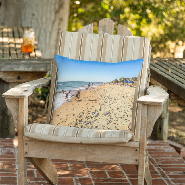 Winter Beach Scene Buitenkussen (Stoel)