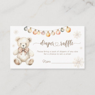 Winter Bearly Wait Baby shower luierverloting Informatiekaartje