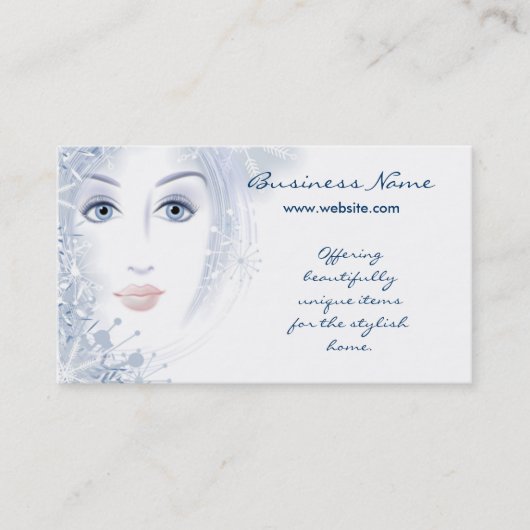 Winter Beauty Lady Design 2-Visitekaartjes Visitekaartje (Voorkant)