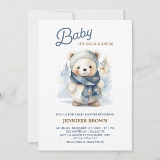 Winter Beer Baby shower Invitation Kaart