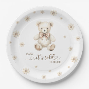 Winter Beer baby shower zijn koude buiten Papieren Bordje