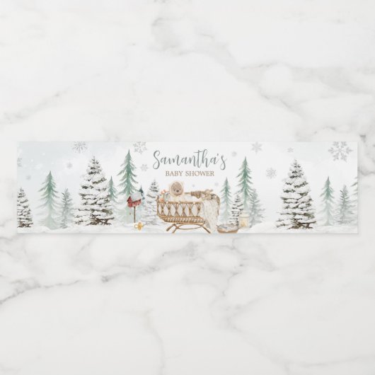 Winter Beer Baby zijn koude buiten Baby shower Waterfles Etiket (Enkel label)