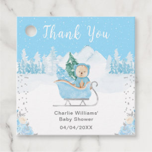 Winter Beer Blauwe Slee Baby Shower Dank Je Bedankjes Labels