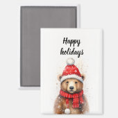 Winter Beer in een gezellig rood Pet Magneet (Voorkant / Achterkant)