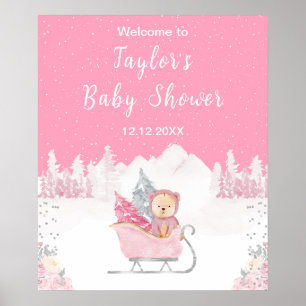 Winter Beer Roze Arrenslee Baby Shower Welkom Poster
