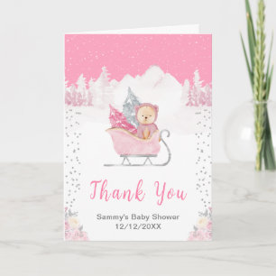 Winter Beer Roze slee Baby Shower Bedankt