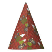 Winter Beer Witte Kerstmis Rood Buffalo Pset Feesthoedjes (Achterkant)