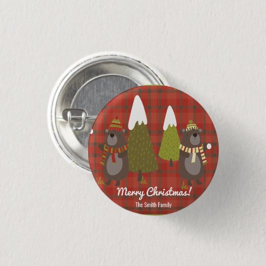 Winter Beer Witte Kerstmis Rood Buffalo Pset Ronde Button 3,2 Cm (Voorkant /achterkant)