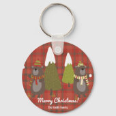 Winter Beer Witte Kerstmis Rood Buffalo Pset Sleutelhanger (Voorkant)