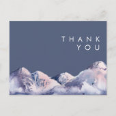 Winter Berg Avond Bruiloft Dank u Briefkaart (Voorkant)