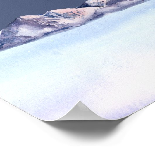 Winter Berg Avond Kaarten en Geschenken Custom Poster (Hoek)