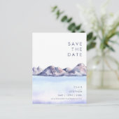 Winter Berg Save The Date Ansichtkaart Uitnodiging Briefkaart (Staand voorkant)