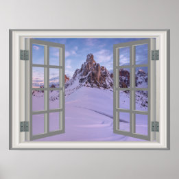 Winter Berg USA Cool Fab Venster Poster