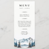 Winter Bergen Pijnboom Bruiloft Menu (Voorkant)