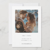 Winter Bergen Pijnboom Bruiloft Save The Date (Achterkant)