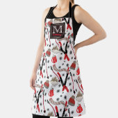 Winter Bergskireis Thema Patroon Monogram Schort (Insitu)