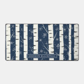 Winter Berken Tree Desk Mat en aangepaste naam (Voorkant)