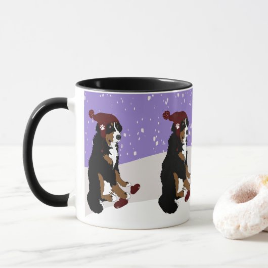 Winter Bernese Mountain Dog  Mok (Met donut)