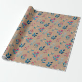 Winter berries and greenery Wrapping Paper roll Cadeaupapier (Uitgerold)