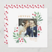 Winter Berries Greenery kerstfoto | Vierkant (Voorkant / Achterkant)