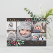 Winter Berries Greenery Kerstmis Multi-Foto (Staand voorkant)