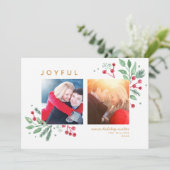 Winter Berries Greenery Merry Kerstmis 2-foto (Staand voorkant)