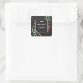 Winter Berries Greenery Retourner Adresse Sticker (Sac)