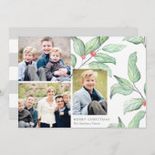 Winter Berries Holiday 3 Carte photo (Devant / Derrière)