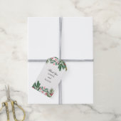 Winter Berries Pine Cone Greenery Wedding Cadeaulabel (Met Touw)
