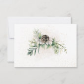 Winter Berries Pine Greenery Wedding RSVP Kaartje (Achterkant)