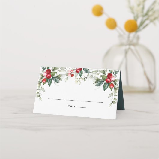 Winter Berries Place Card (Voorkant)
