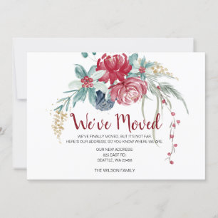 Winter Berries Rustic Moving Holiday Aankondiging