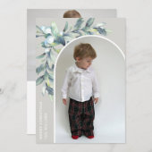 Winter Berries Wit Gebogen Foto Feestdagenkaart (Voorkant / Achterkant)