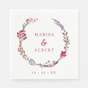 Winter Berries Wreath Wedding Servet