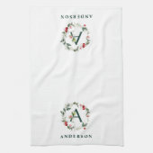 Winter Berry A Monogram Aangepaste keukenhanddoeke Theedoek (Verticaal)
