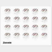 Winter Berry Script Vrolijke Kerstvakantie Ronde Sticker (Vel)