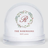 Winter Berry Wreath Family Name Monogram (Avant)