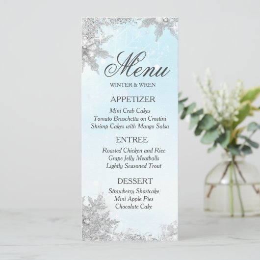 Winter Bevroste Snowflake Menu (Staand voorkant)