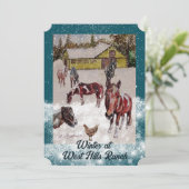 WINTER BIJ WEST HILLS RANCH FEESTDAGENKAART (Staand voorkant)