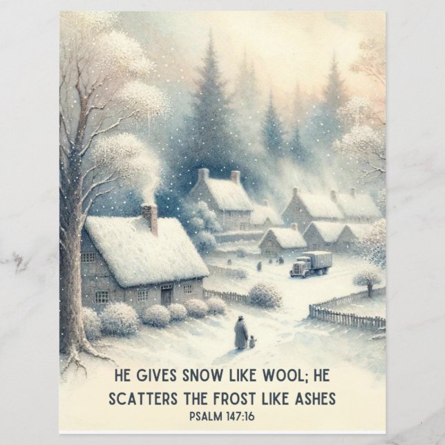 Winter Bijbel Verzen Papier Craft Cardstock (Voorkant)
