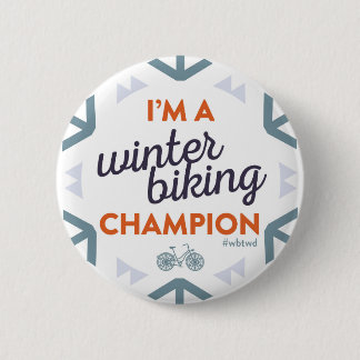 Winter Biking Champion - Grote pop Ronde Button 5,7 Cm