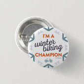 Winter Biking Champion - Small Pin Ronde Button 3,2 Cm (Voorkant /achterkant)