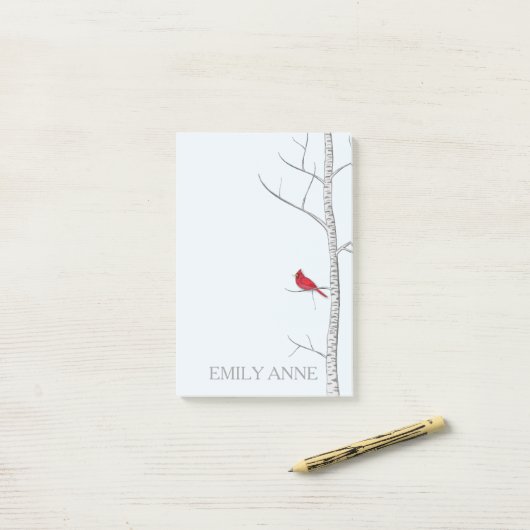 Winter Birch Post Post-it® Notes (Op bureau)