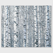 Winter Birch Tree Forest Cadeaupapier (Vlak)