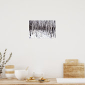 Winter Birch, Tree Snow Forest Branches Natuur Poster (Keuken)