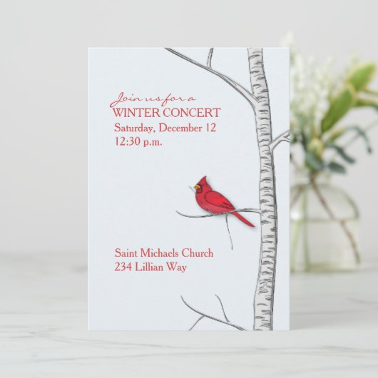 Winter Birch Tree Uitnodiging (Staand voorkant)