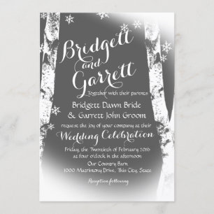 Winter Birch Trees Design Wedding Kaart